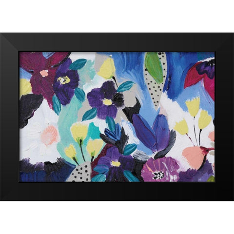 Happy Flower Bar I Black Modern Wood Framed Art Print by Davis, Joan E.