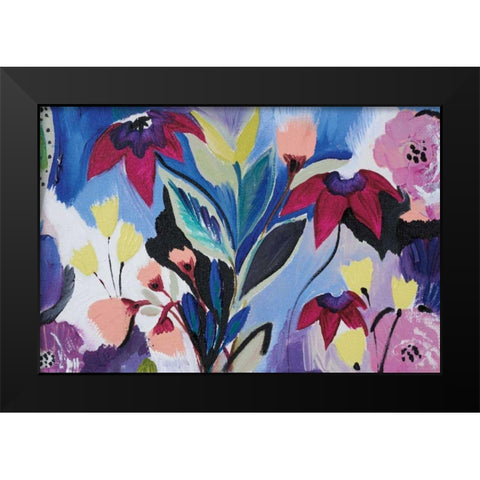 Happy Flower Bar II Black Modern Wood Framed Art Print by Davis, Joan E.