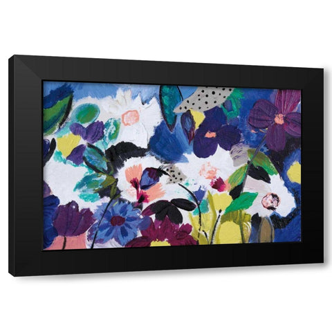 Happy Flower Bar III Black Modern Wood Framed Art Print by Davis, Joan E.