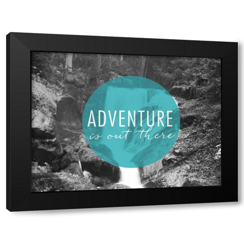Adventure is Out There v2 Black Modern Wood Framed Art Print by Marshall, Laura
