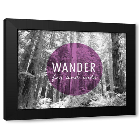 Wander Far and Wide v2 Black Modern Wood Framed Art Print by Marshall, Laura