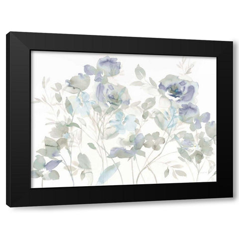 Cool Roses Shadows Black Modern Wood Framed Art Print by Nai, Danhui