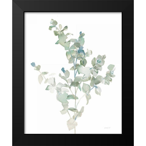 Eucalyptus II Cool Black Modern Wood Framed Art Print by Nai, Danhui