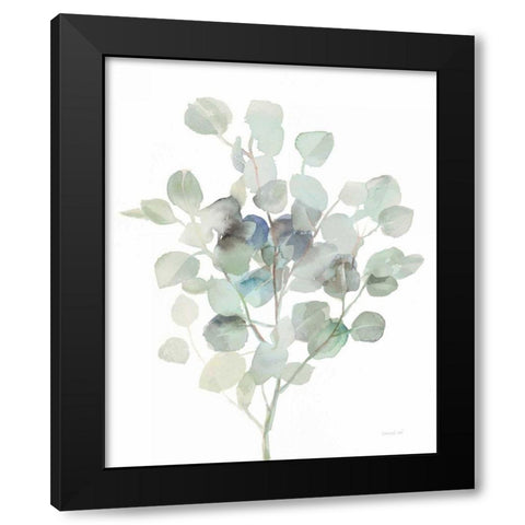 Eucalyptus III Cool Black Modern Wood Framed Art Print with Double Matting by Nai, Danhui