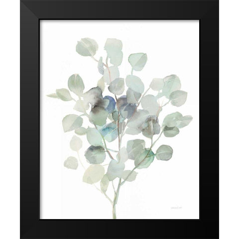 Eucalyptus III Cool Black Modern Wood Framed Art Print by Nai, Danhui