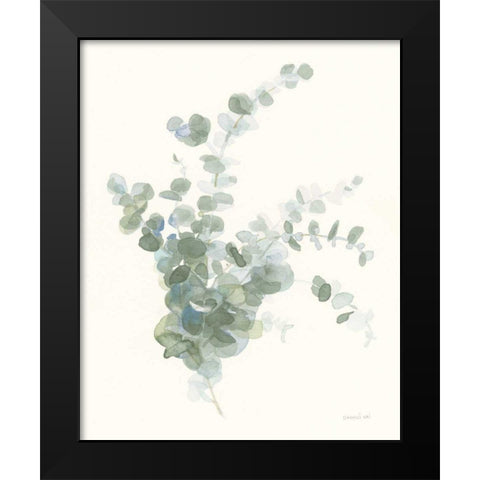 Scented Sprig II Cool Black Modern Wood Framed Art Print by Nai, Danhui