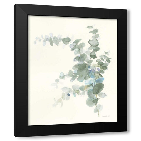 Scented Sprig III Cool Black Modern Wood Framed Art Print by Nai, Danhui