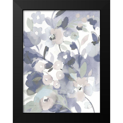 Jewel Garden II Blue Black Modern Wood Framed Art Print by Nai, Danhui