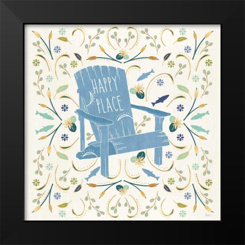 Otomi Lake IV Black Modern Wood Framed Art Print by Charron, Veronique