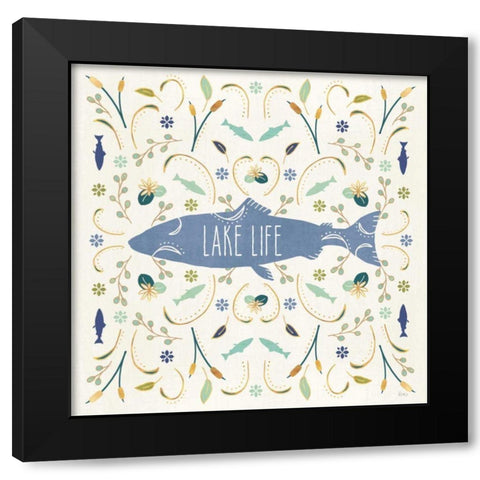 Otomi Lake V Black Modern Wood Framed Art Print by Charron, Veronique