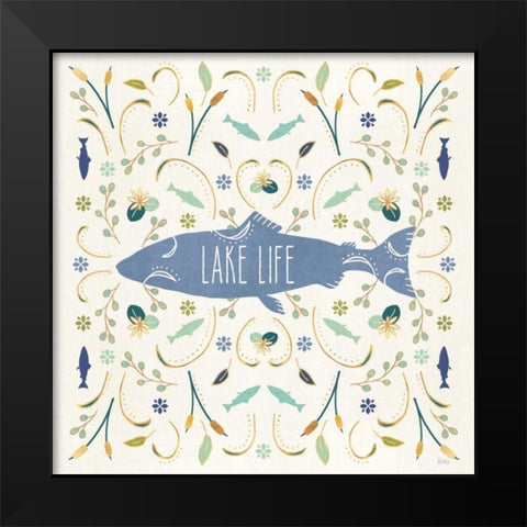 Otomi Lake V Black Modern Wood Framed Art Print by Charron, Veronique