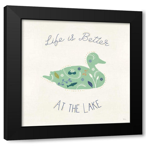 Otomi Lake VI Black Modern Wood Framed Art Print by Charron, Veronique