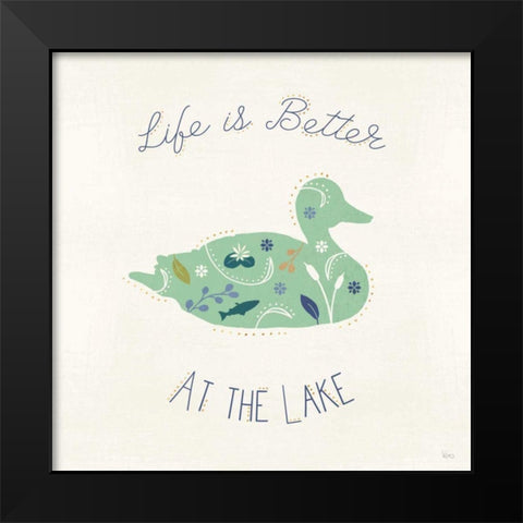 Otomi Lake VI Black Modern Wood Framed Art Print by Charron, Veronique