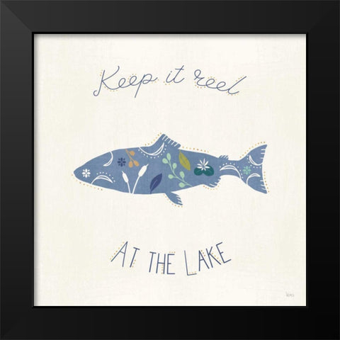 Otomi Lake IX Black Modern Wood Framed Art Print by Charron, Veronique