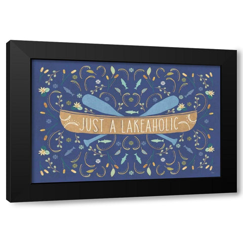 Otomi Lake I Dark Black Modern Wood Framed Art Print by Charron, Veronique