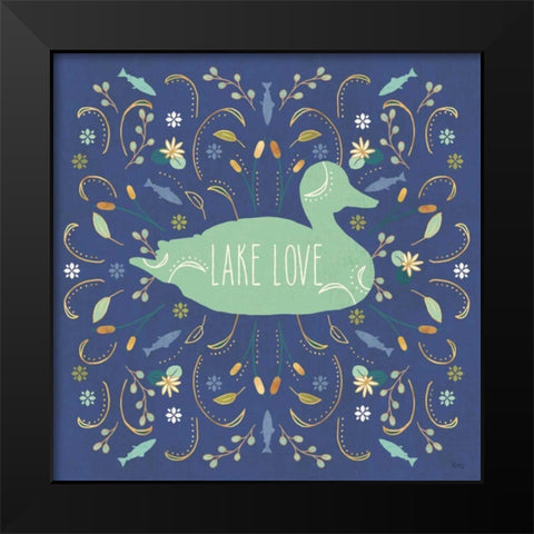 Otomi Lake II Dark Black Modern Wood Framed Art Print by Charron, Veronique