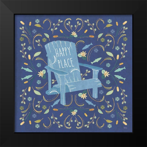 Otomi Lake IV Dark Black Modern Wood Framed Art Print by Charron, Veronique