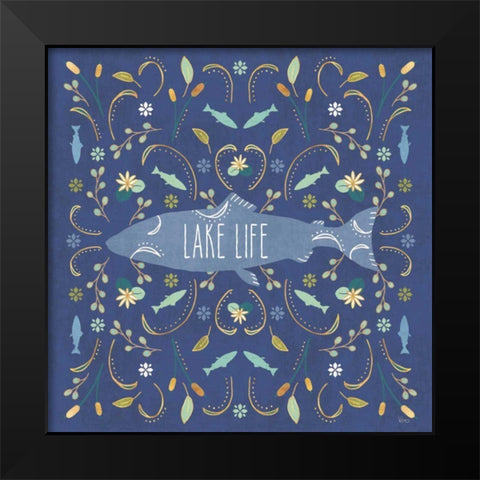 Otomi Lake V Dark Black Modern Wood Framed Art Print by Charron, Veronique