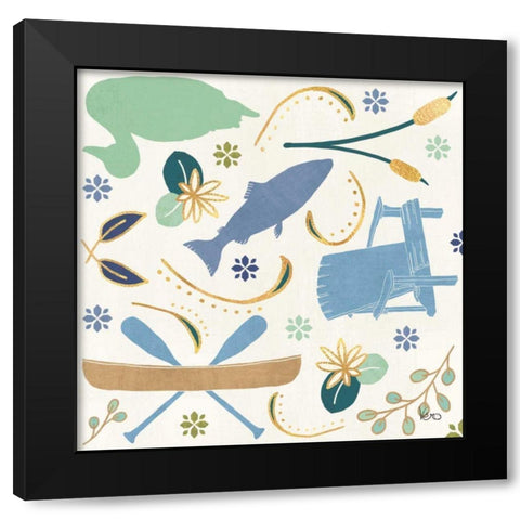 Otomi Lake Step 01A Black Modern Wood Framed Art Print by Charron, Veronique