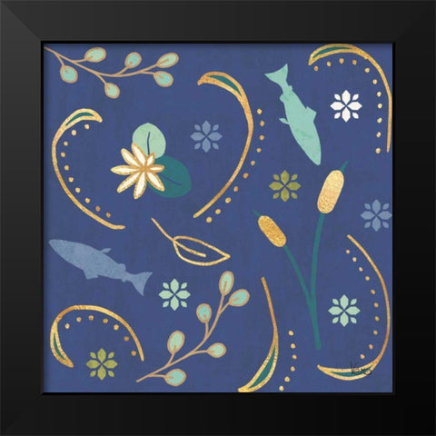 Otomi Lake Step 02B Black Modern Wood Framed Art Print by Charron, Veronique