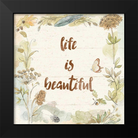Woodland Wreath V Life Black Modern Wood Framed Art Print by Grove, Beth