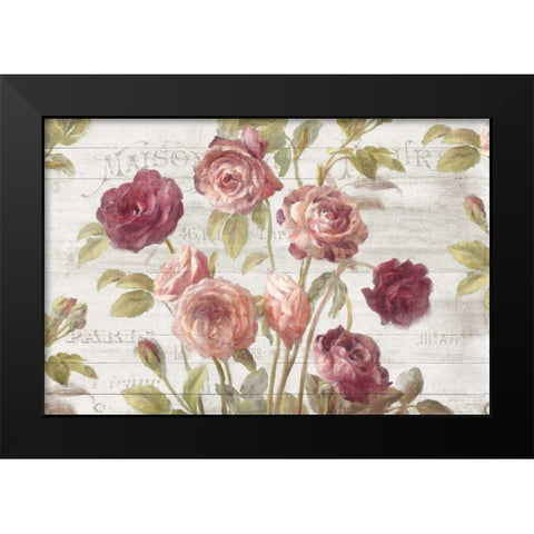 French Roses I Black Modern Wood Framed Art Print by Nai, Danhui