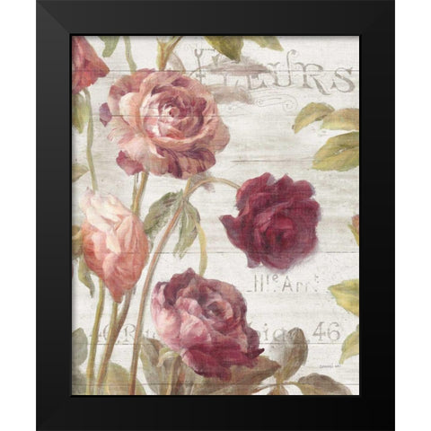 French Roses II Black Modern Wood Framed Art Print by Nai, Danhui