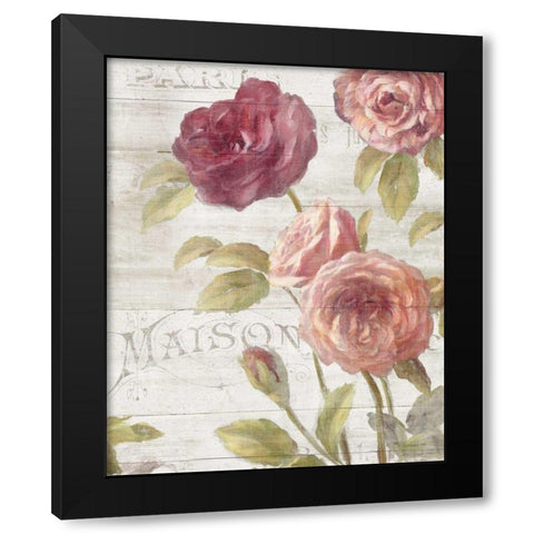 French Roses III Black Modern Wood Framed Art Print with Double Matting by Nai, Danhui