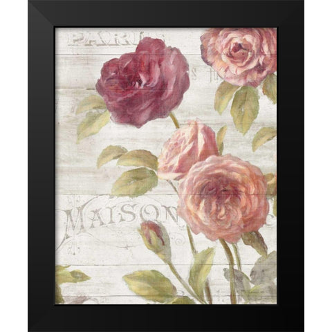 French Roses III Black Modern Wood Framed Art Print by Nai, Danhui