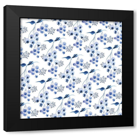 Delft Delight Pattern IV Black Modern Wood Framed Art Print by Rice, Kristy