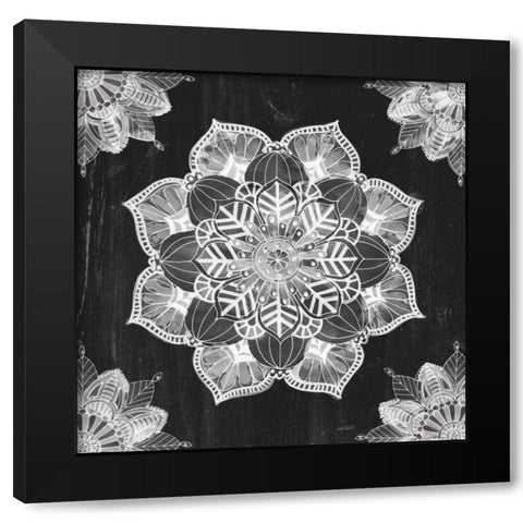 Mandala Morning V BW Black Modern Wood Framed Art Print by Tavoletti, Anne
