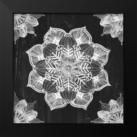 Mandala Morning V BW Black Modern Wood Framed Art Print by Tavoletti, Anne