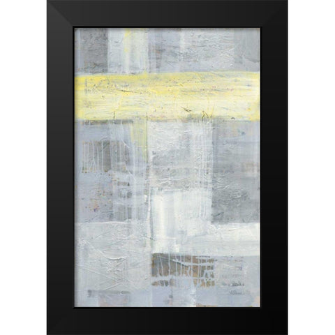 Patchwork Abstract I Black Modern Wood Framed Art Print by Hristova, Albena