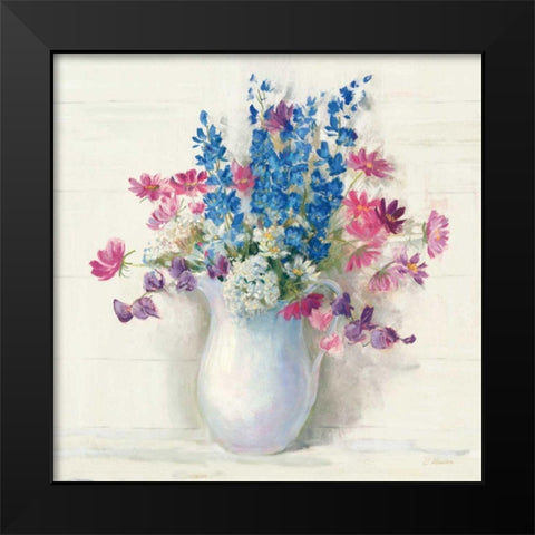 Ironstone Bouquet II Bright Black Modern Wood Framed Art Print by Rowan, Carol