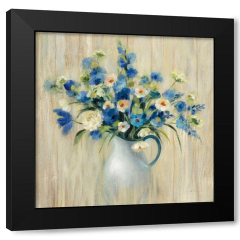 Coastal Bouquet Black Modern Wood Framed Art Print by Vassileva, Silvia