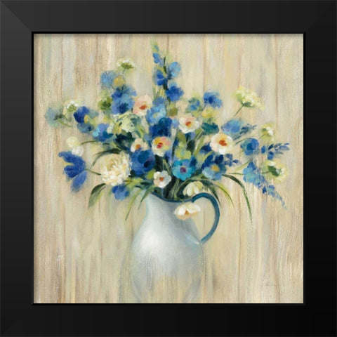 Coastal Bouquet Black Modern Wood Framed Art Print by Vassileva, Silvia