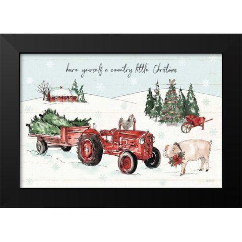 Holiday on the Farm I with Headlights Black Modern Wood Framed Art Print by Tavoletti, Anne