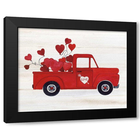 Rustic Valentine Truck Black Modern Wood Framed Art Print by McKenna, Kathleen Parr