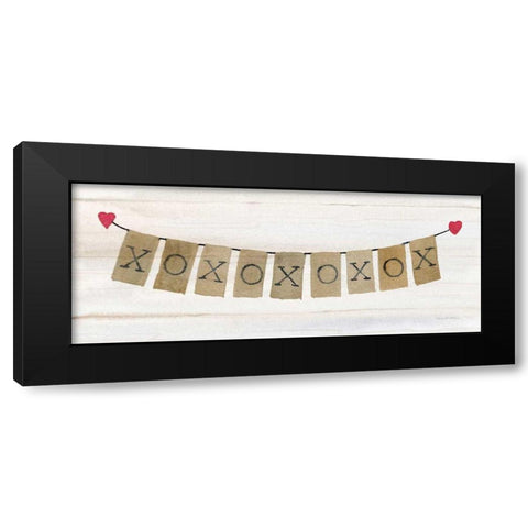 Rustic Valentine Banner I Black Modern Wood Framed Art Print with Double Matting by McKenna, Kathleen Parr