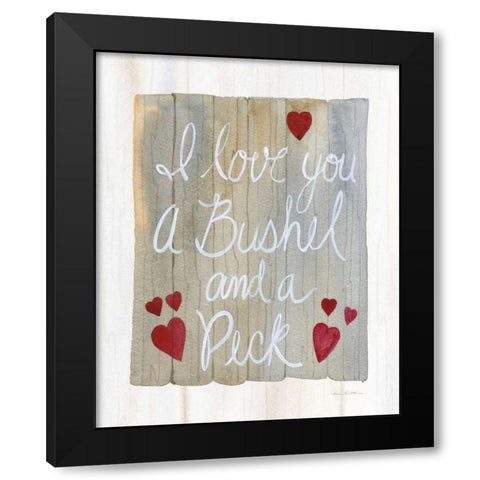 Rustic Valentine Bushel and a Peck Black Modern Wood Framed Art Print with Double Matting by McKenna, Kathleen Parr
