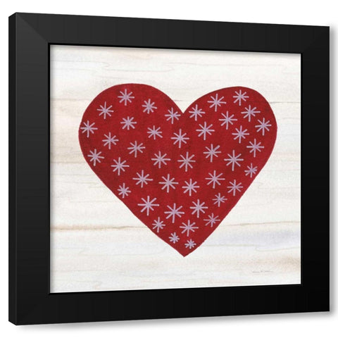 Rustic Valentine Heart II Black Modern Wood Framed Art Print with Double Matting by McKenna, Kathleen Parr