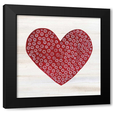 Rustic Valentine Heart III Black Modern Wood Framed Art Print with Double Matting by McKenna, Kathleen Parr