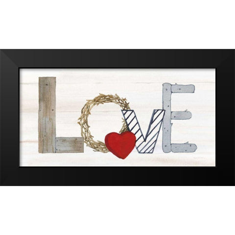 Rustic Valentine Love Black Modern Wood Framed Art Print by McKenna, Kathleen Parr