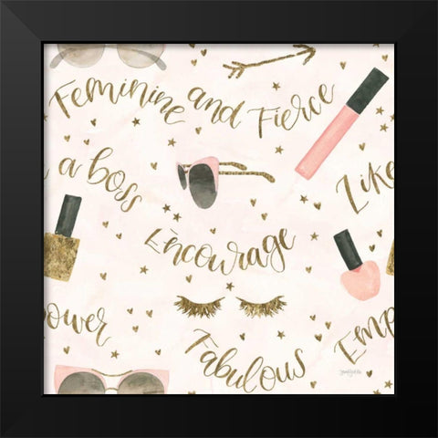 Boss Ladies Pattern VIII Black Modern Wood Framed Art Print by Jackson, Jenaya