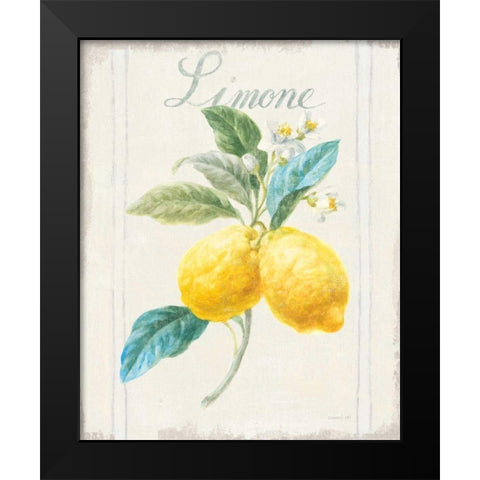 Floursack Lemon III v2 Black Modern Wood Framed Art Print by Nai, Danhui