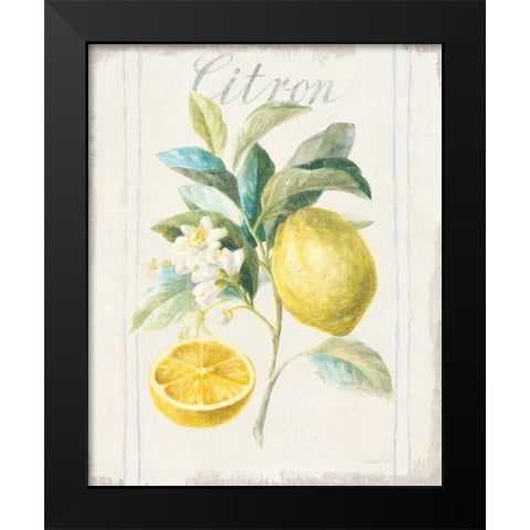 Floursack Lemon IV v2 Black Modern Wood Framed Art Print by Nai, Danhui