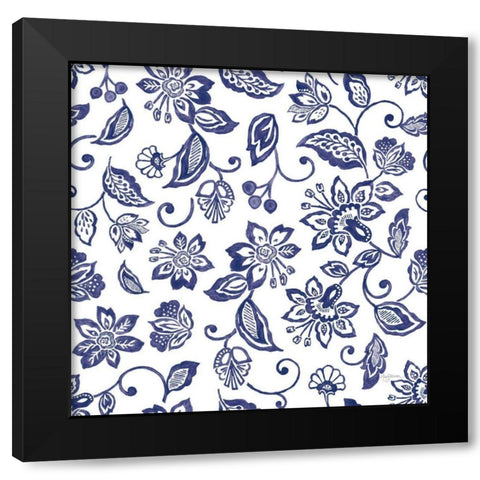 Everyday Chinoiserie Pattern VB Black Modern Wood Framed Art Print with Double Matting by Urban, Mary