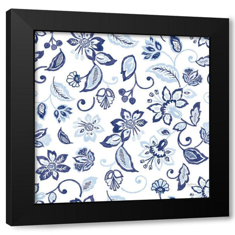Everyday Chinoiserie Pattern VC Black Modern Wood Framed Art Print by Urban, Mary