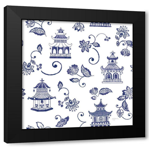 Everyday Chinoiserie Pattern VIB Black Modern Wood Framed Art Print with Double Matting by Urban, Mary