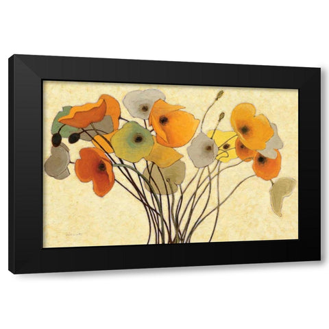 Pumpkin Poppies I Black Modern Wood Framed Art Print by Novak, Shirley